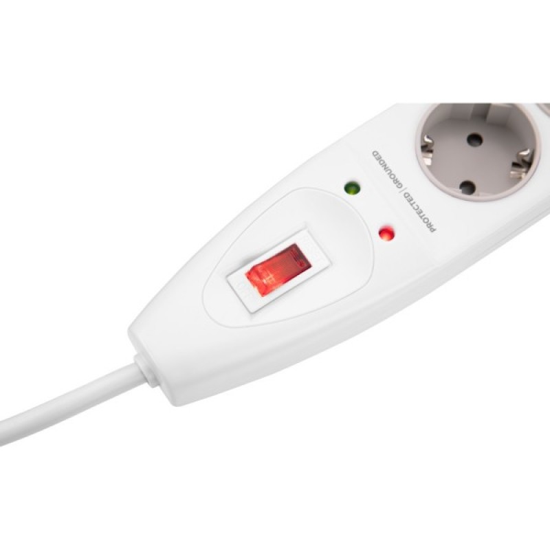 Мережевий фільтр живлення 2E 5XSchuko, 3G*1.5мм, 2м, white (2E-SP515M2WH)