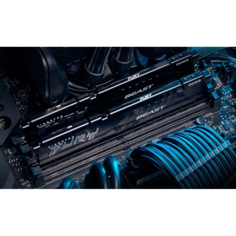 Модуль пам'яті для комп'ютера DDR5 64GB (2x32GB) 6000 MHz Beast EXPO Black Kingston Fury (ex.HyperX) (KF560C36BBE2K2-64)