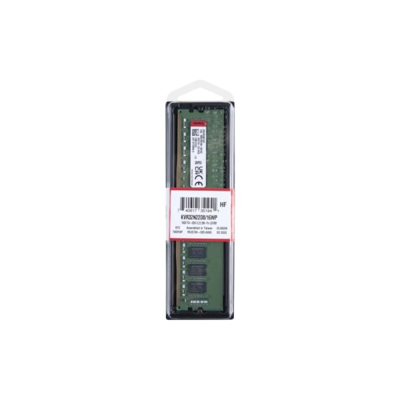 Модуль пам'яті для комп'ютера DDR4 16GB 3200 MHz Kingston (KVR32N22D8/16WP)
