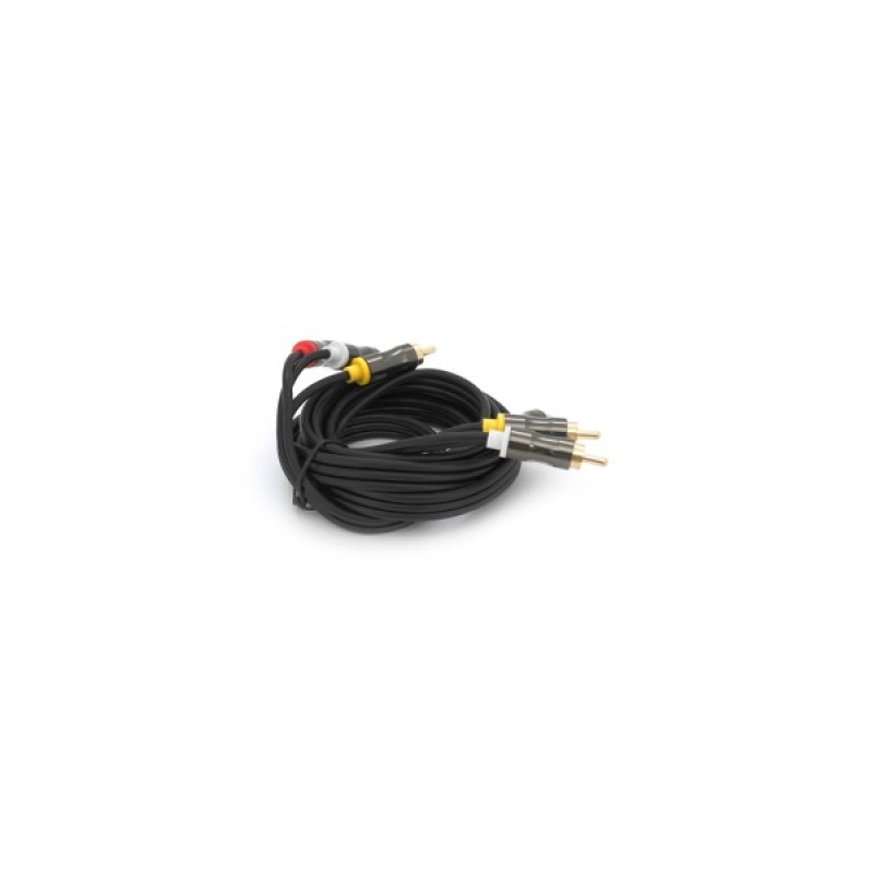 Кабель мультимедійний 3xRCA M to 3xRCA M 1.5m black VEGGIEG (YT-AV301)