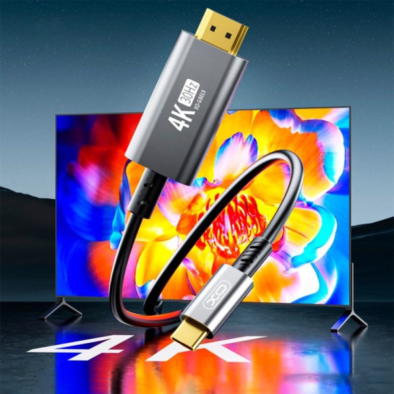 Кабель мультимедійний USB-C to HDMI M 1.8m XO (GB019-CHDMI.tranish)