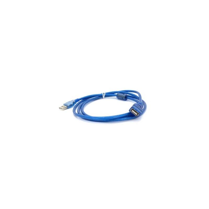 Дата кабель USB 2.0 AM/AF 1.5m ferrite transparent blue Voltronic (YT-AM/AF-1.5TBL)