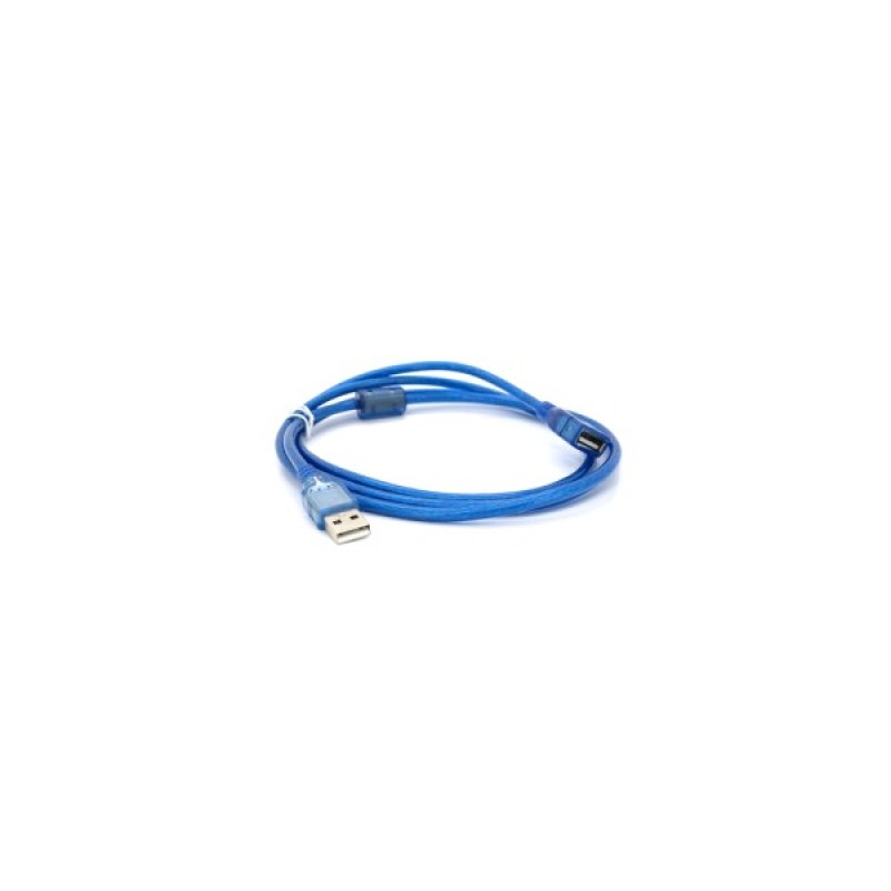 Дата кабель USB 2.0 AM/AF 1.5m ferrite transparent blue Voltronic (YT-AM/AF-1.5TBL)