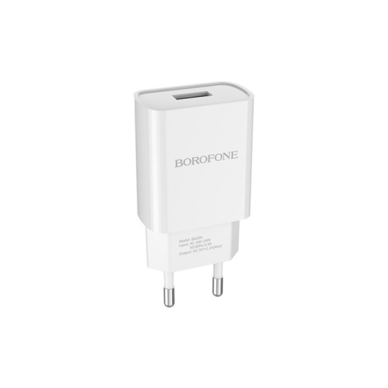 Зарядний пристрій BOROFONE BA20A Sharp USB 10.5W White (6931474700681)
