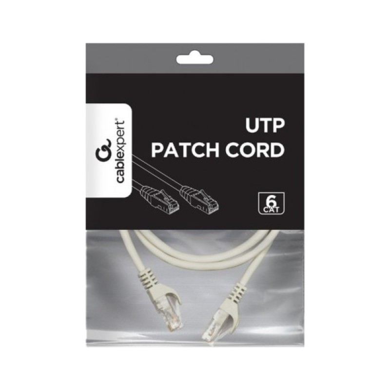Патч-корд 0.5м UTP cat 6 CU gray Cablexpert (PP6U-CU-0.5M)