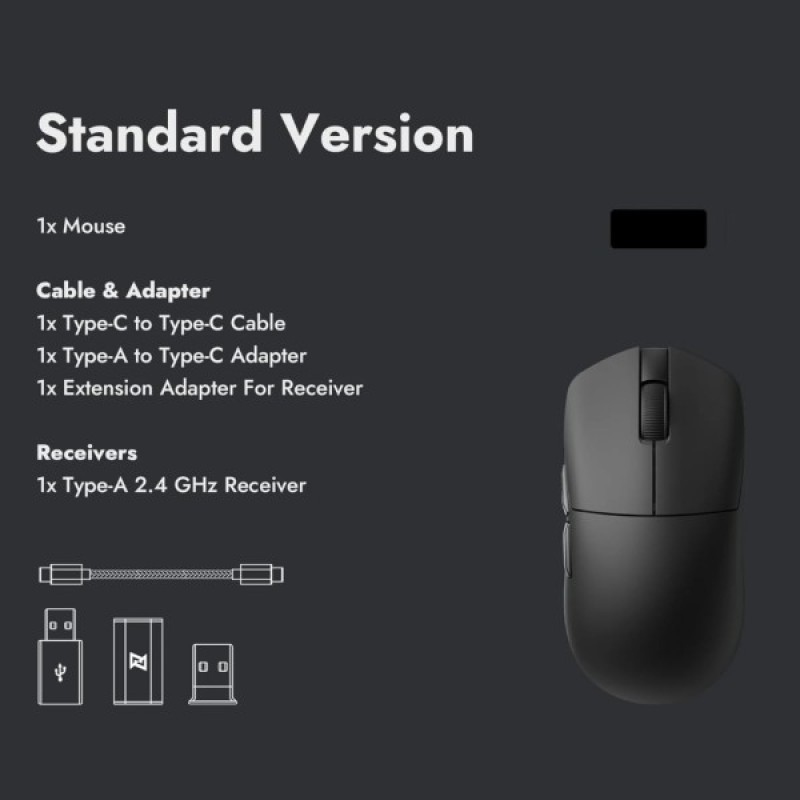 Мишка Lemokey G1 USB-A/USB-C/Wireless 8K Black (G1-A1)