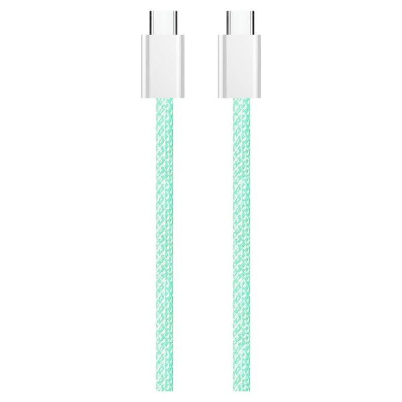 Дата кабель USB-C to USB-C 1.0m 60W 3.0А green ColorWay (CW-CBPDCC061-G)