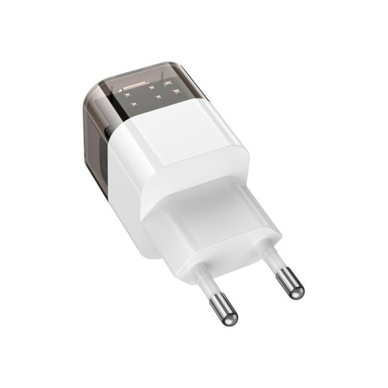 Зарядний пристрій HOCO C125A Transparent USB-C PD20W Transparent Black (6931474798336)