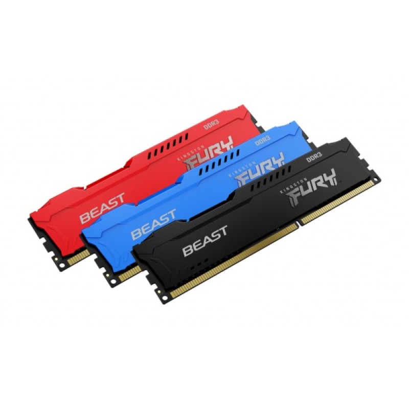 Модуль пам'яті для комп'ютера DDR3 8GB (2x4GB) 1600 MHz Fury Beast Black Kingston Fury (ex.HyperX) (KF316C10BBK2/8)