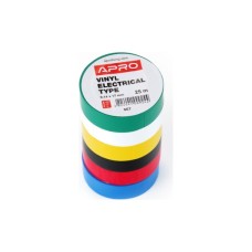 Ізоляційна стрічка APRO 0.14мм*17мм*25м різнокольорова, 6 шт. (0,14мм*17мм*25м)