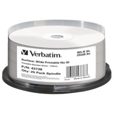 Диск BD Verbatim 25Gb 6x Cacke 25шт Wide Printable (43738)