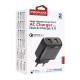 Зарядний пристрій Promate biplug-qc3.eu-bk