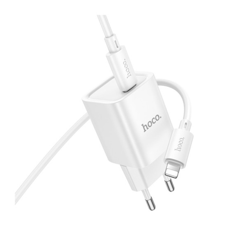 Зарядний пристрій HOCO C148A Charm USB-C PD30W + cable USB-C to Lightning White (6942007630313)