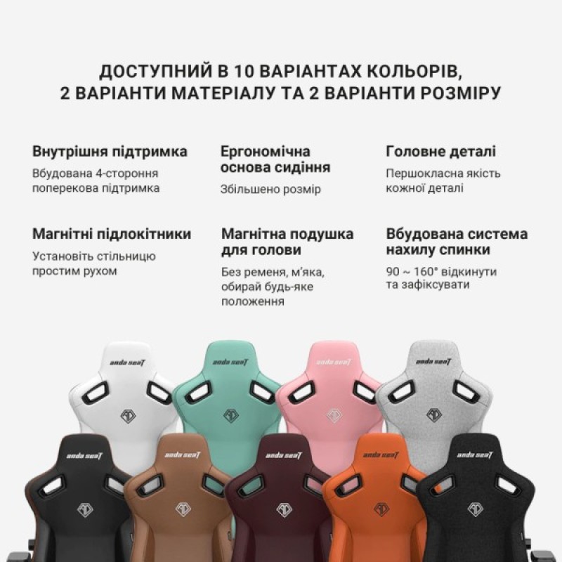 Крісло ігрове Anda Seat Kaiser 3 Fabric Size XL Dark Gray (AD12YDC-XL-01-GB-CF)