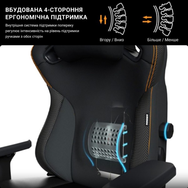 Крісло ігрове Anda Seat Kaiser 3 Fabric Size XL Dark Gray (AD12YDC-XL-01-GB-CF)