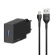 Зарядний пристрій Grand-X CH03LTB USB + cable USB to Lightning 10.5W Black (CH-03LTB)