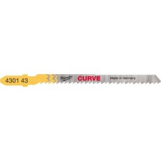 Полотно Milwaukee для лобзика Curve, 75мм/ крок зуба 2,5мм, 5шт, фігурний різ, деревина (4932430143)