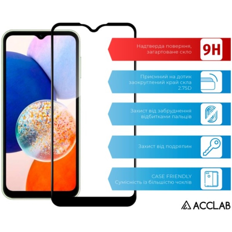 Скло захисне ACCLAB Full Glue Samsung A15 Black (1283126583032)