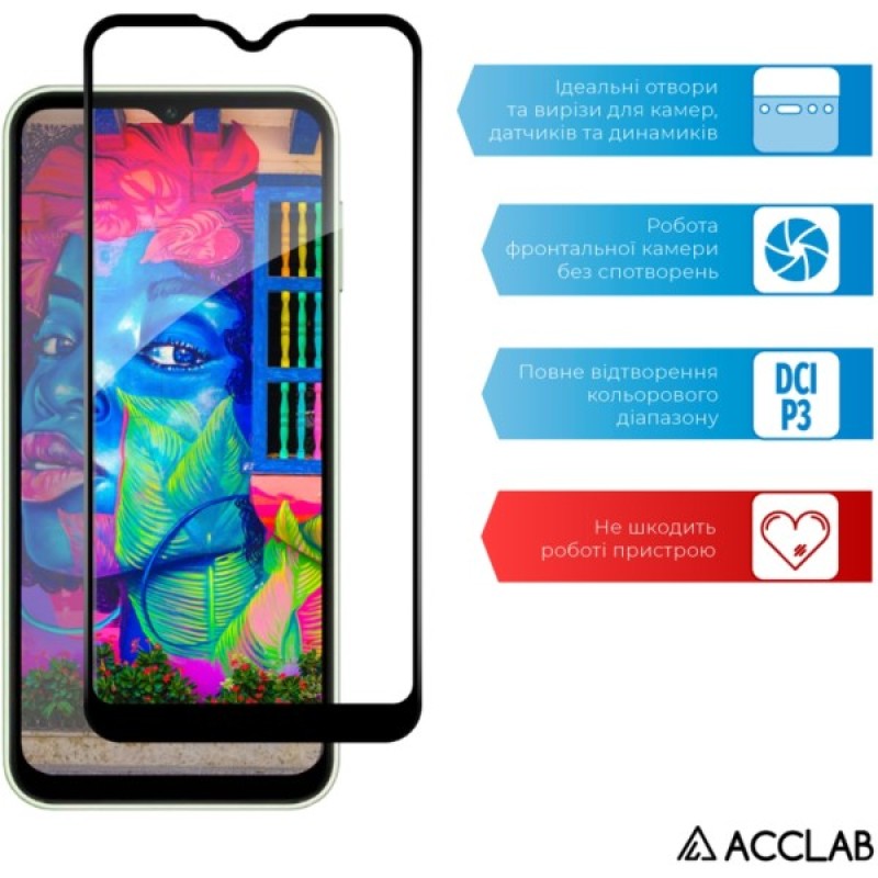 Скло захисне ACCLAB Full Glue Samsung A15 Black (1283126583032)
