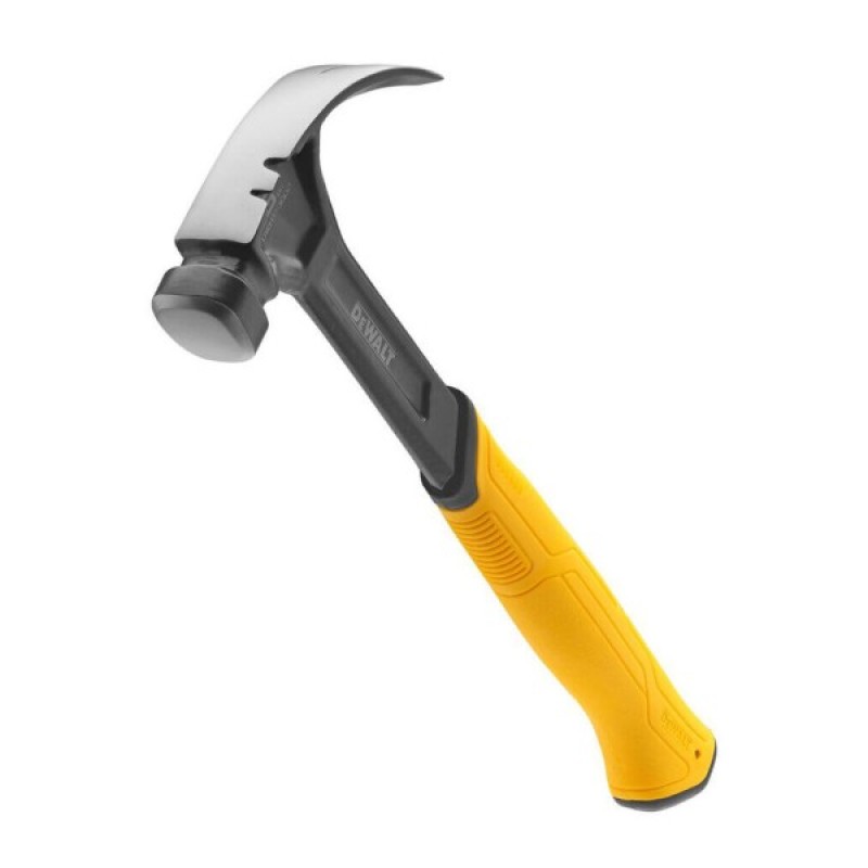 Молоток DeWALT CURVE-CLAW, суцільнометалевий, 454 г, з гвоздодером. (DWHT51002-0)