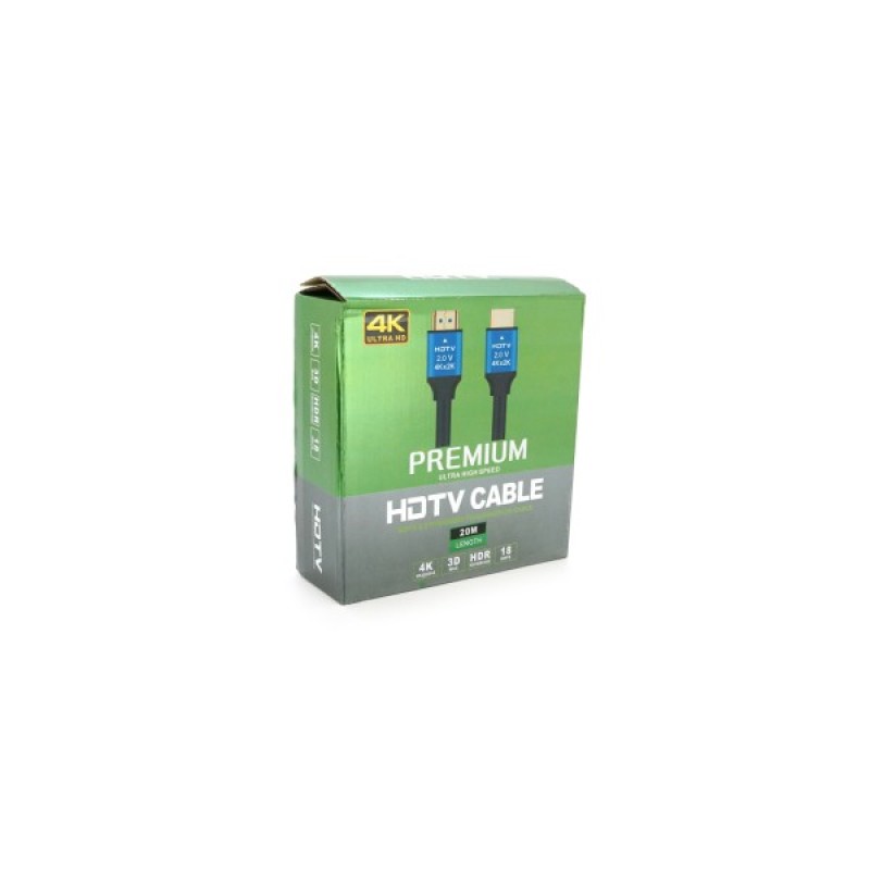 Кабель мультимедійний HDMI M to HDMI M 20.0m V2.0 4Kx2K black Merlion (YT-HDMI(M)/(M)4KV2.0-20m/19122)