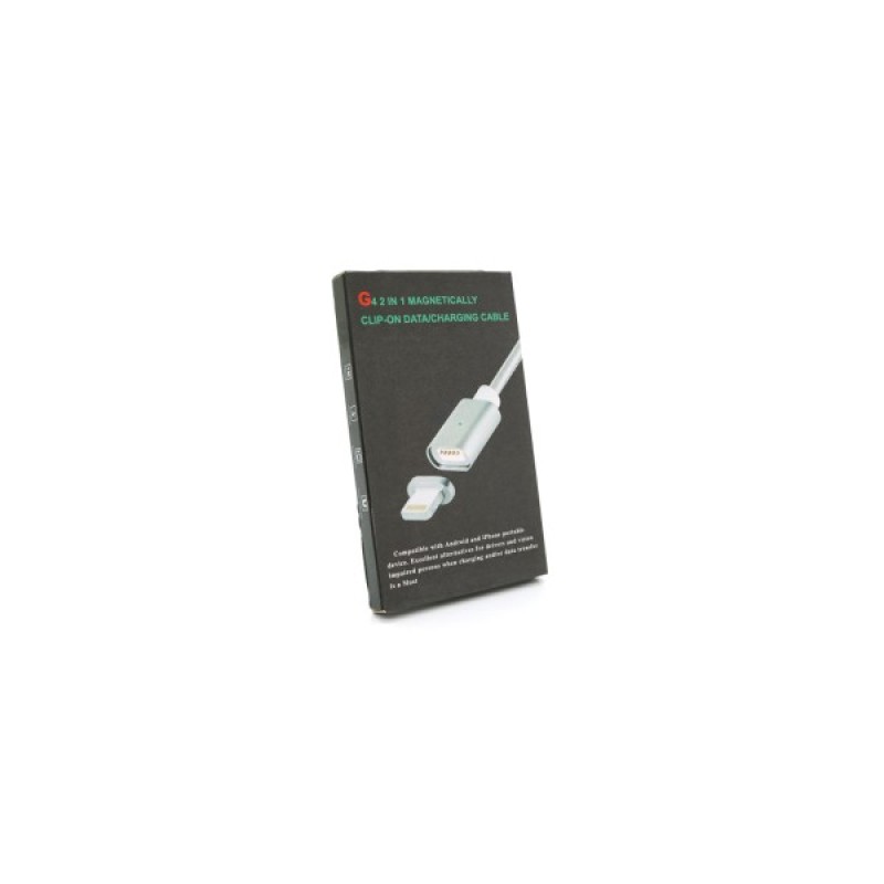 Дата кабель USB 2.0 to Lightning 1.0m 2A magnetic nylon silver Voltronic (YT-MCFB-L/S/13190/09165)