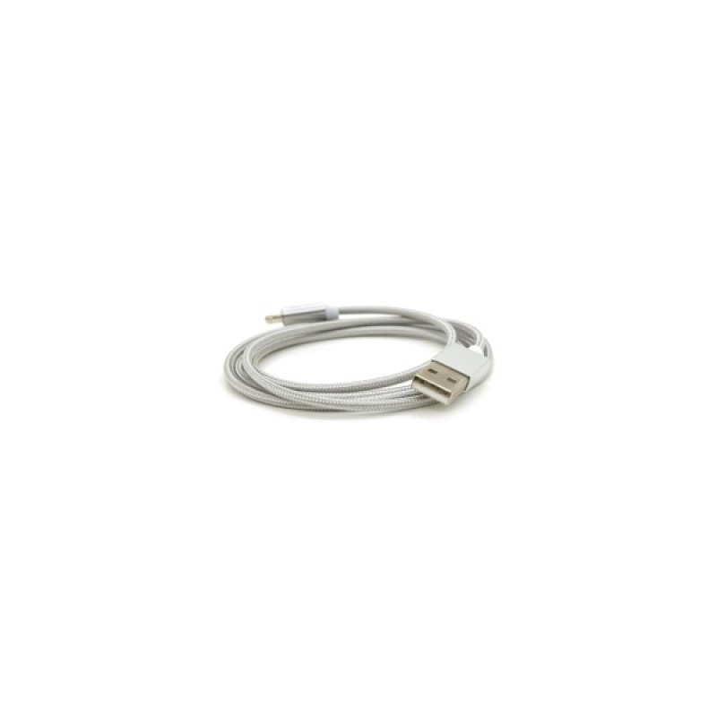 Дата кабель USB 2.0 to Lightning 1.0m 2A magnetic nylon silver Voltronic (YT-MCFB-L/S/13190/09165)