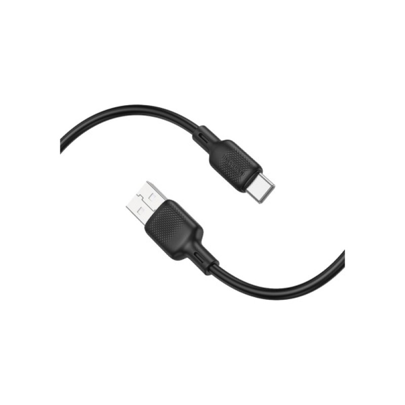 Дата кабель USB 2.0 AM to USB-C 2.0m silicone black BOROFONE (6941991115509)