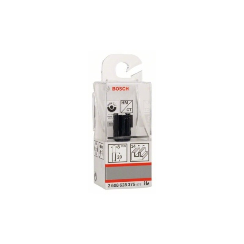 Фреза Bosch Professional пазова з двома лезами, Std, S8, D14, L20 (2.608.628.375)