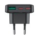 Зарядний пристрій Acefast 3xUSB 65W (2xUSB-C+USB-A) Gan A100 Fast Charger Ultra thin black (6974316283492)