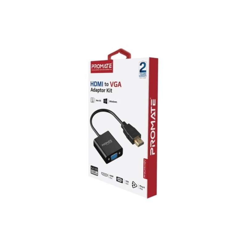 Перехідник HDMI to VGA black Promate (prolink-h2v.black)