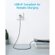 Дата кабель USB 2.0 AM to USB-C 1.8m nylon 322 black Anker (A81H6G11)