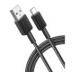 Дата кабель USB 2.0 AM to USB-C 1.8m nylon 322 black Anker (A81H6G11)