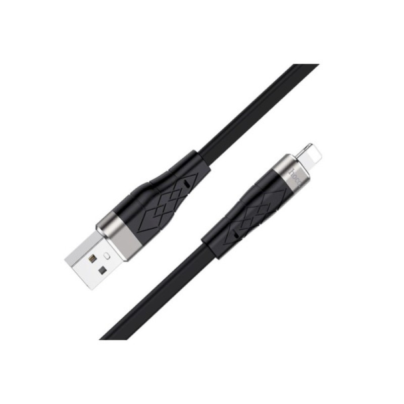 Дата кабель USB 2.0 AM to Lightning 1.0m 2.4A silicone X53 black HOCO (6931474738059)