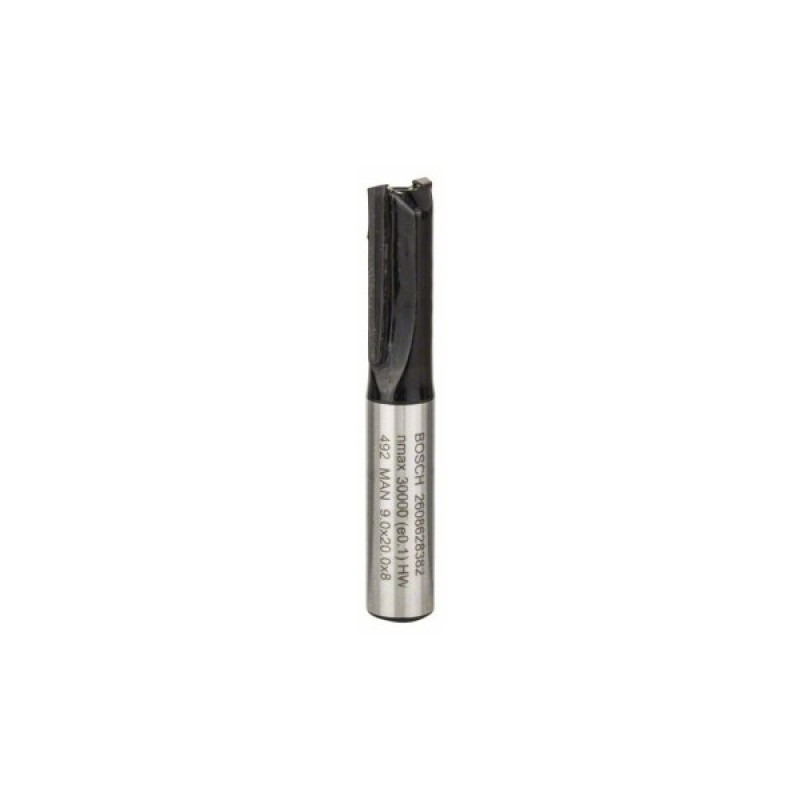 Фреза Bosch Professional пазова з двома лезами, Std, S8, D9, L20 (2.608.628.382)