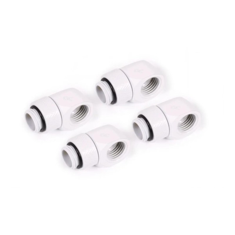Фітинг для СРО Alphacool Eiszapfen L-connector rotatable - 4pcs Set - White (17619)