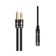 Кабель мультимедійний 3.5mm F to 2x3.5mm M 0.4m (4pin) black XoKo (AC-009)