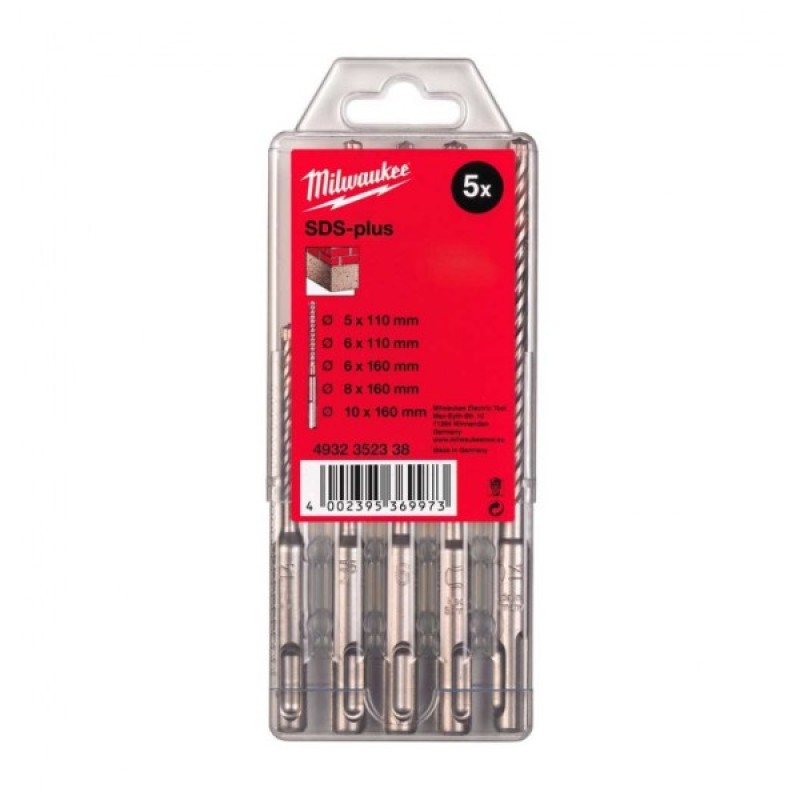 Набір бурів Milwaukee SDS-PLUS M2 5шт (4932352338)