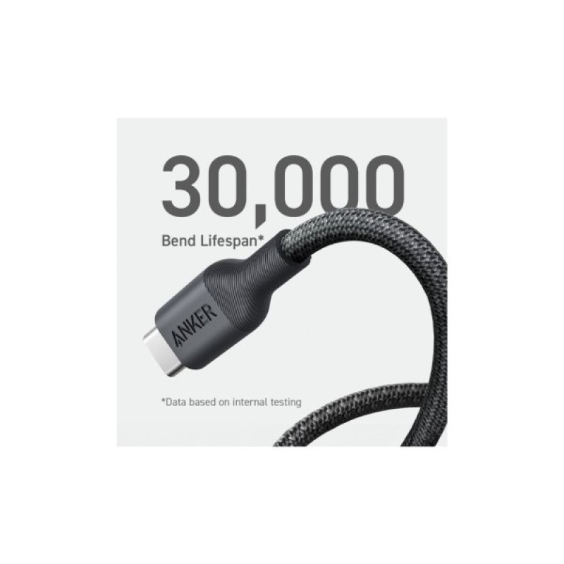 Дата кабель USB-C to USB-C 1.8m 140W bio-nylon 544 black Anker (A80F6H11)