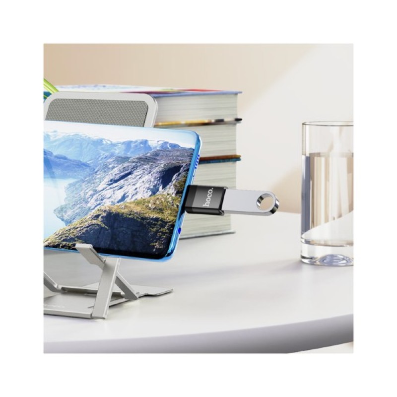 Перехідник UA17 USB-C M to USB F USB3.0 Black HOCO (6931474762016)