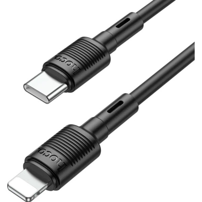 Дата кабель USB-C to Lightning 1.0m 20W PVC X83 black HOCO (6931474770844)