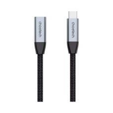 Дата кабель USB-C 3.1 AM/AF 2.0m 10Gbps 100W nylon braid Choetech (XCC-1039-CA-GY)