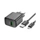 Зарядний пристрій HOCO CS21A Rich USB QC3.0 + cable USB to Micro 5P Black (6942007609890)