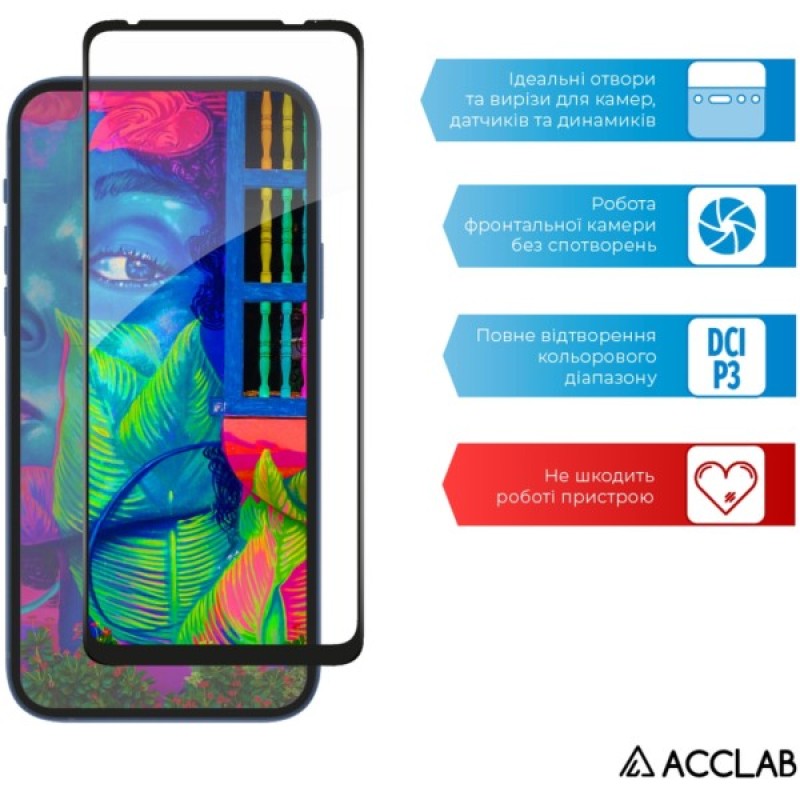 Скло захисне ACCLAB Full Glue MOTO E20 Black (1283126521232)