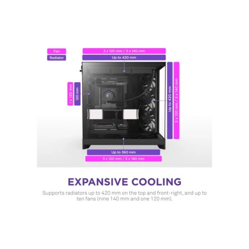 Корпус NZXT H9 Flow Dual-Chamber All Black (CM-H92FB-01)
