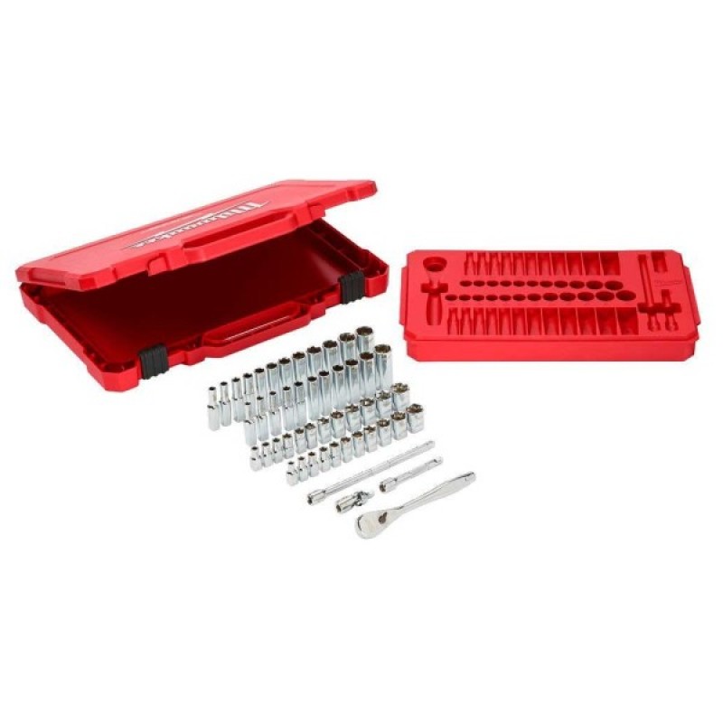 Набір головок Milwaukee 1/4", 50шт, з тріскачкою, кейс (4932464944)