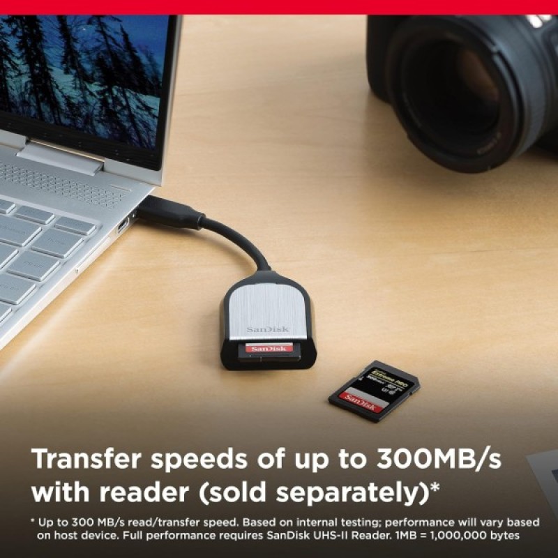 Карта пам'яті SanDisk 128GB SD class 10 UHS-II U3 V90 Extreme Pro (SDSDXDM-128G-GN4IN)