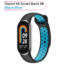 Ремінець до фітнес браслета BeCover Vents Style для Xiaomi Mi Smart Band 10 Black-Blue (713627)