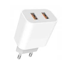 Зарядний пристрій Denmen 2xUSB 2.4A white (DM-DC05-WH)