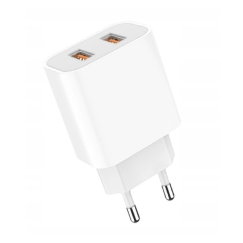 Зарядний пристрій Denmen 2xUSB 2.4A white (DM-DC05-WH)